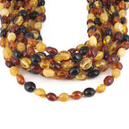 Baltic Amber Adult Necklace Olive Multicolor Glossy Finish – Wholesale Lot of 10pcs - 45cm / 17.7in – XO54M