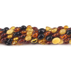 Baltic Amber Adult Necklace Olive Multicolor Glossy Finish – Wholesale Lot of 10pcs - 45cm / 17.7in – XO54M