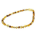 Baltic Amber Baby Teething Necklace Baroque Green Glossy Finish - Wholesale Lot of 10pcs - 32cm / 12.6in - XB54G