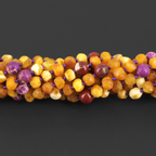 Baltic Amber, Purple Jasper & Mookaite Baby Teething Bracelet Baroque Milky Yellow Raw Finish - Wholesale Lot of 10pcs - 14cm / 5.5in - AGL33