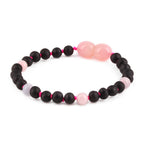 Baltic Amber & Morganite Baby Teething Bracelet Baroque Multicolor Glossy Finish - Wholesale Lot of 10pcs - 14cm / 5.5in - LE558-S