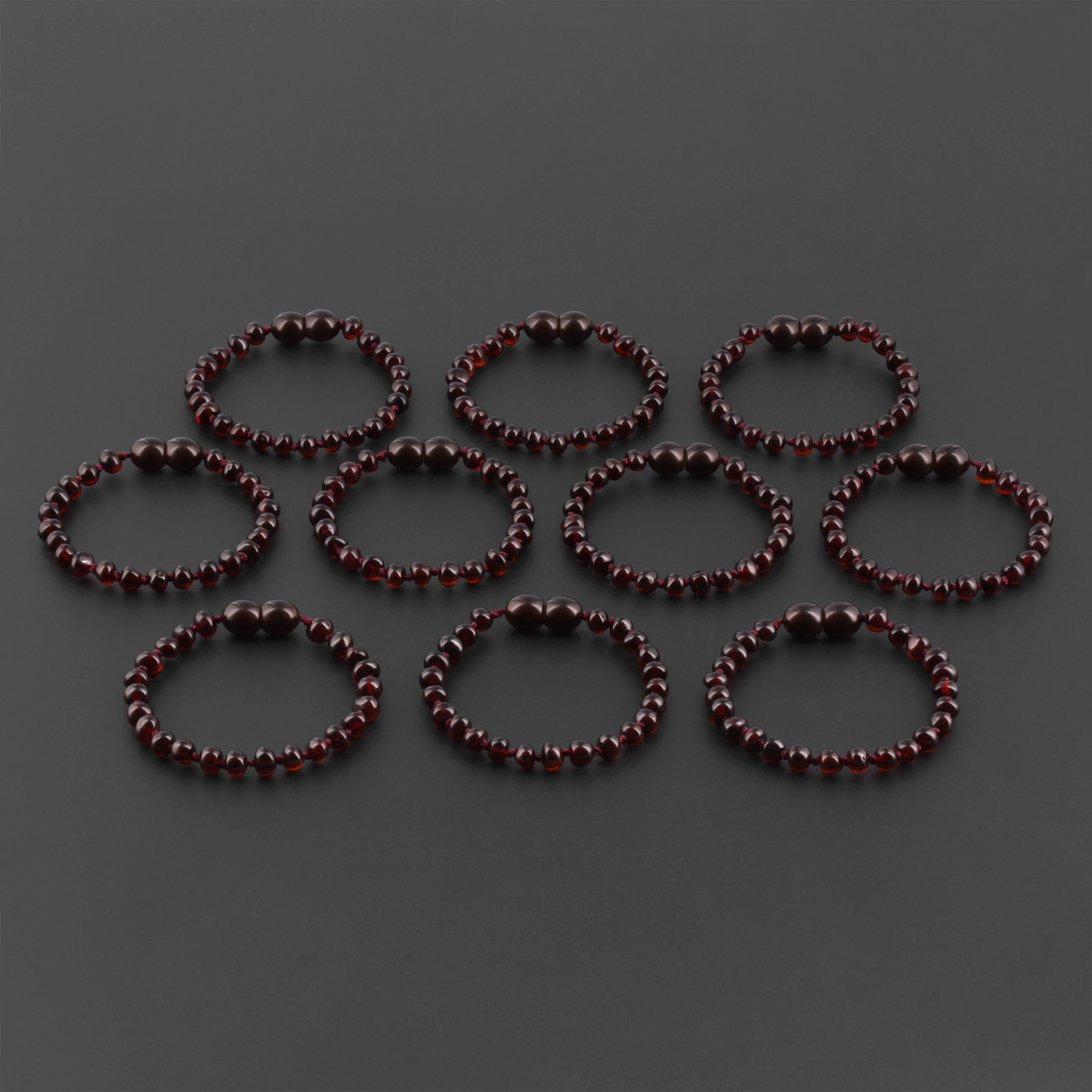 BALTIC AMBER BABY TEETHING BRACELETS LOT OF 10pcs -  BAROQUE. XB54DC