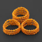 Baltic Amber Baby Teething Bracelet Baroque Light Cognac Raw Finish - Wholesale Lot of 10pcs - 14cm / 5.5in - XB54LC-RAW