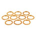 Baltic Amber Baby Teething Bracelet Baroque Light Cognac Raw Finish - Wholesale Lot of 10pcs - 14cm / 5.5in - XB54LC-RAW