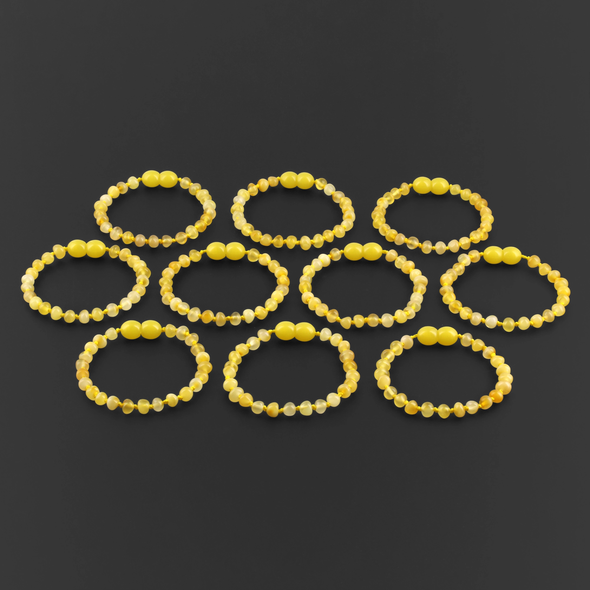 BALTIC AMBER BABY TEETHING BRACELETS LOT OF 10pcs - BAROQUE. XB54MY