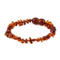 Baltic Amber Baby Teething Bracelet Chips Cognac Glossy Finish - Wholesale Lot of 10pcs - 14cm / 5.5in - CH3