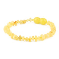 Baltic Amber Baby Teething Bracelet Chips Milky Yellow Glossy Finish - Wholesale Lot of 10pcs - 14cm / 5.5in - CH5
