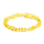 Baltic Amber Baby Teething Bracelet Chips Yellow Glossy Finish - Wholesale Lot of 10pcs - 14cm / 5.5in - CH6