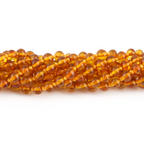 Baltic Amber Baby Teething Bracelet Baroque Light Cognac Glossy Finish - Wholesale Lot of 10pcs - 14cm / 5.5in - XB54LC