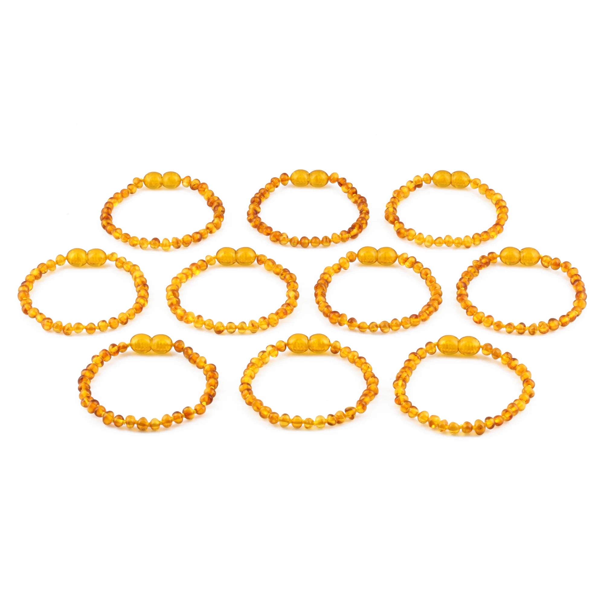 BALTIC AMBER BABY TEETHING BRACELETS LOT OF 10pcs -  BAROQUE. XB43LC