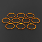 Baltic Amber Baby Teething Bracelet Baroque Light Cognac Glossy Finish - Wholesale Lot of 10pcs - 14cm / 5.5in - XB54LC