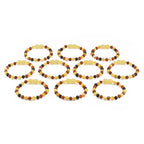 Baltic Amber Baby Teething Bracelet Baroque Multicolor Matte Finish - Wholesale Lot of 10pcs - 14cm / 5.5in - XB54M1M