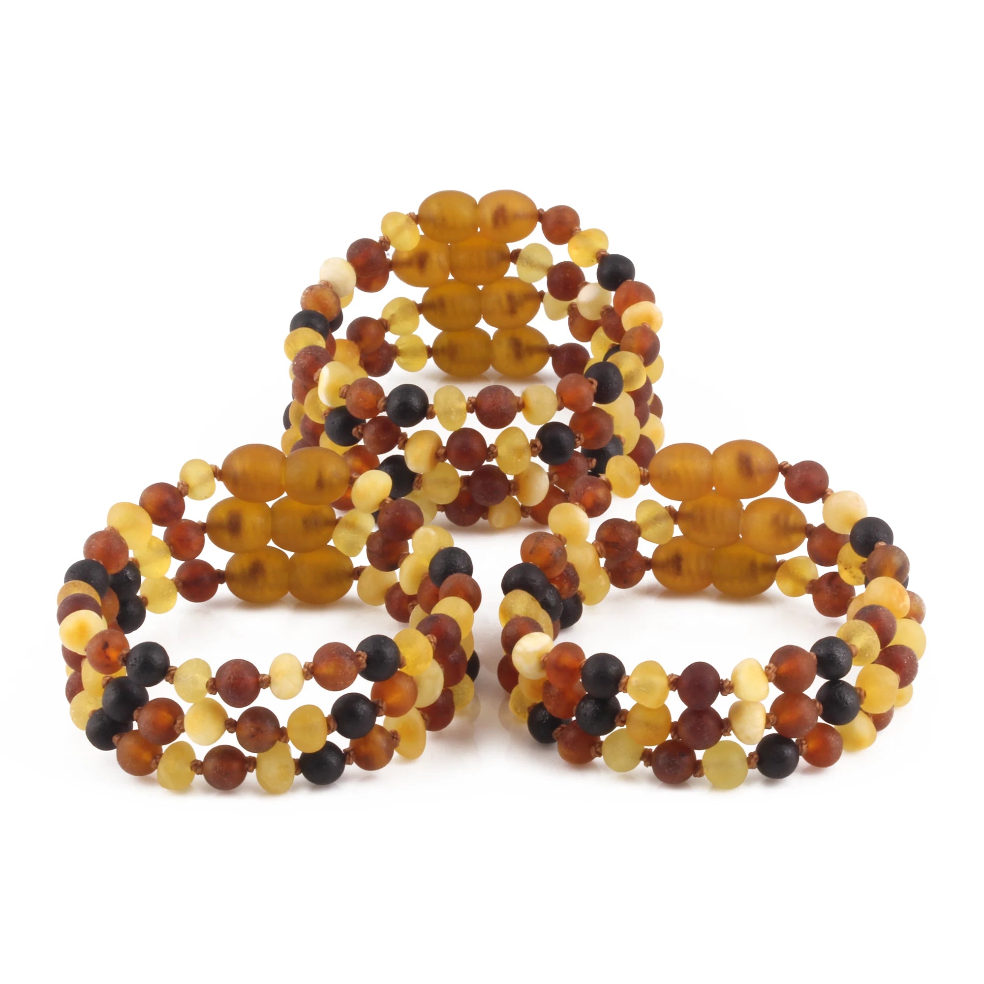 BALTIC AMBER BABY TEETHING BRACELETS LOT OF 10pcs - BAROQUE. XB54MM