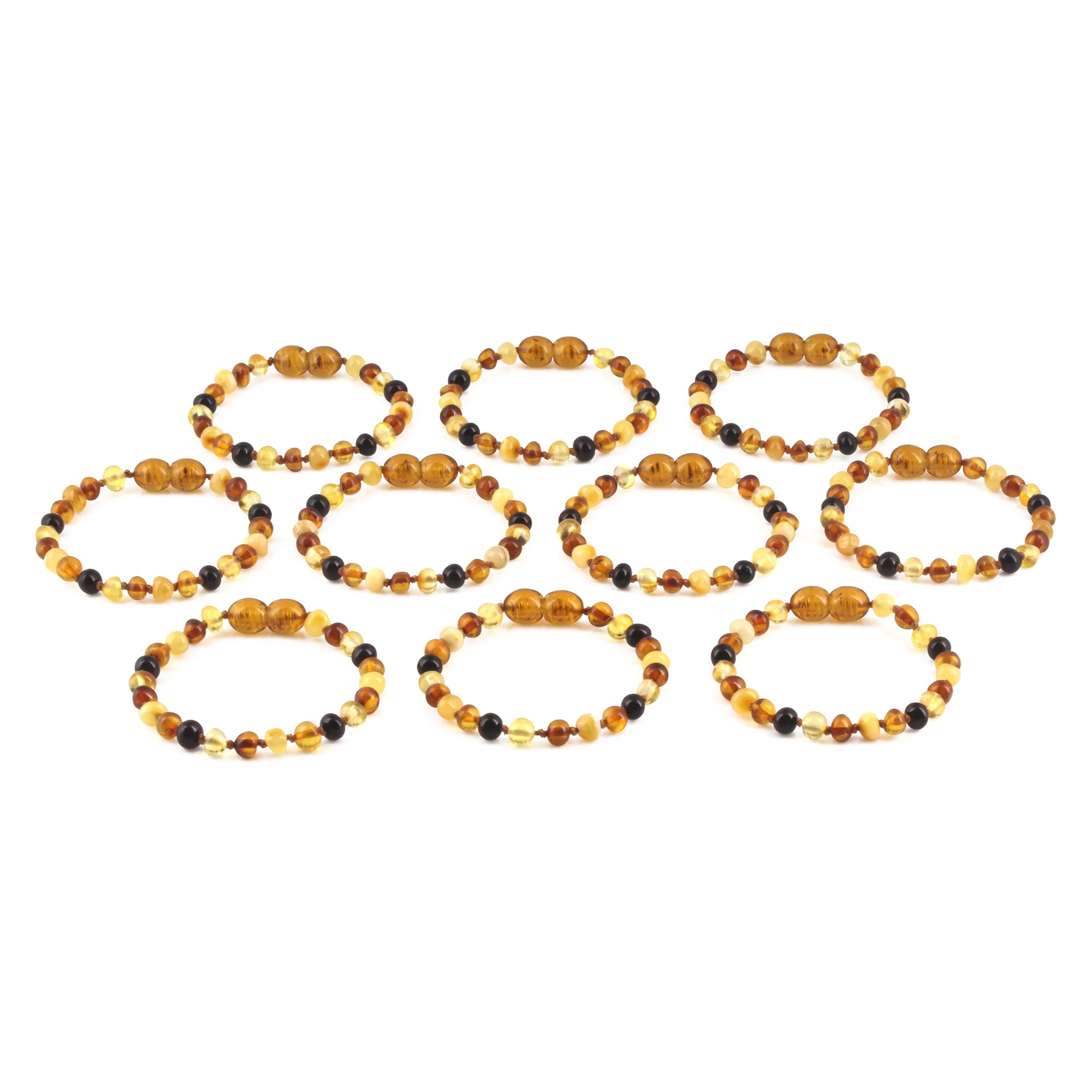 BALTIC AMBER BABY TEETHING BRACELETS LOT OF 10pcs -  BAROQUE. XB54M