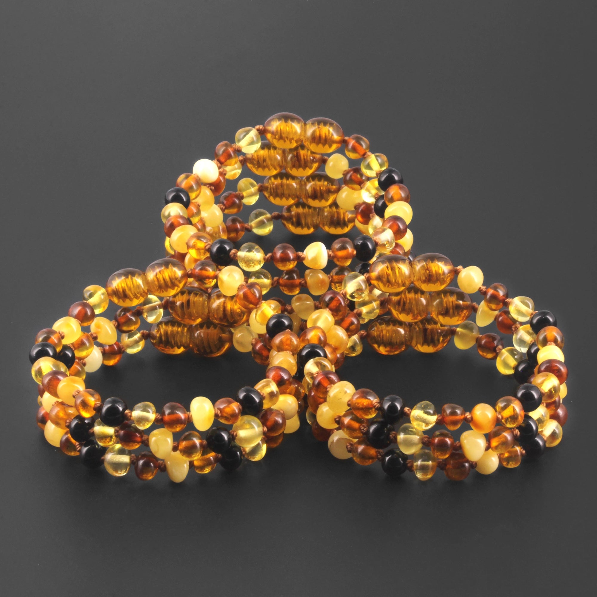 BALTIC AMBER BABY TEETHING BRACELETS LOT OF 10pcs -  BAROQUE. XB54M