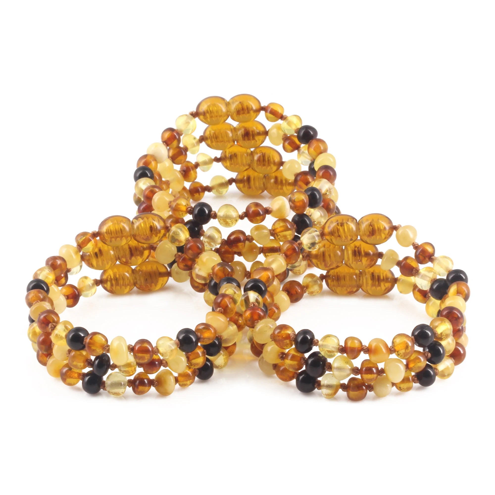 BALTIC AMBER BABY TEETHING BRACELETS LOT OF 10pcs -  BAROQUE. XB54M