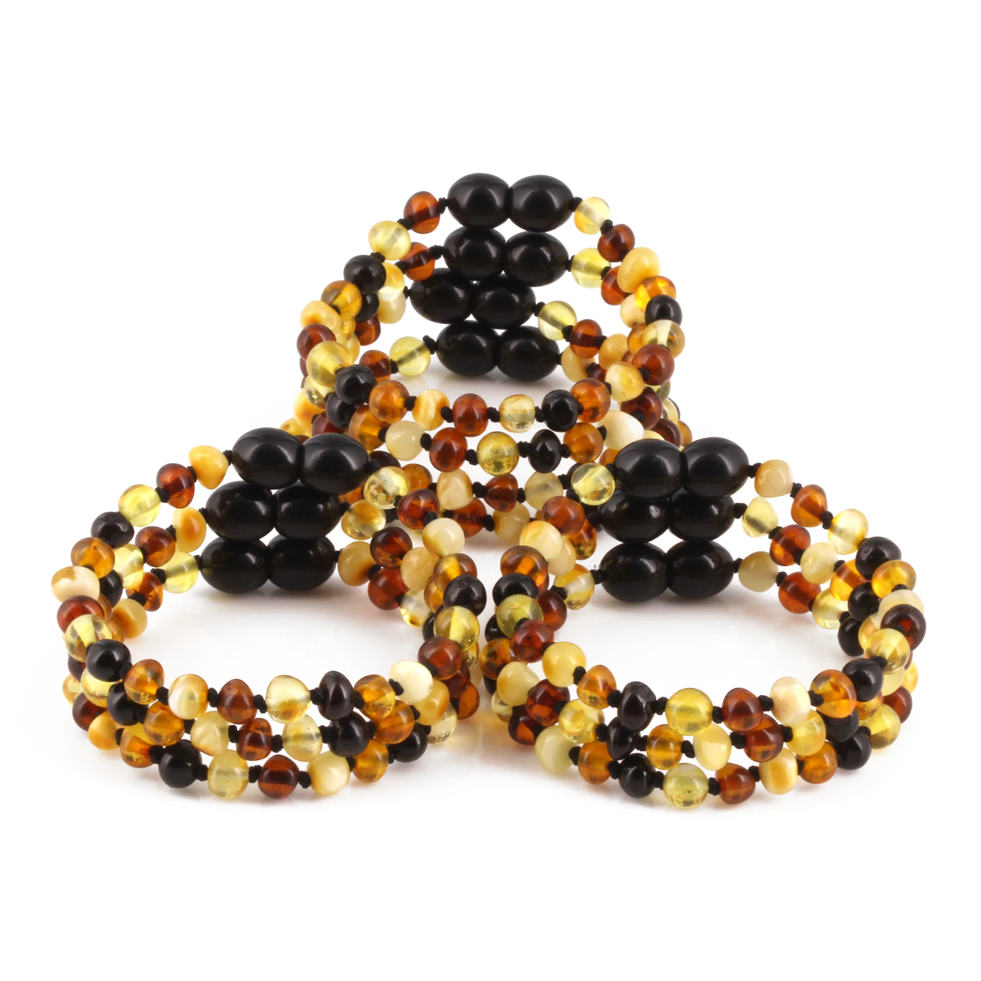 BALTIC AMBER BABY TEETHING BRACELETS LOT OF 10pcs - BAROQUE. XB54M2