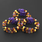 BALTIC AMBER BABY TEETHING BRACELETS WITH AMETHYST LOT OF 10pcs. LE515-B