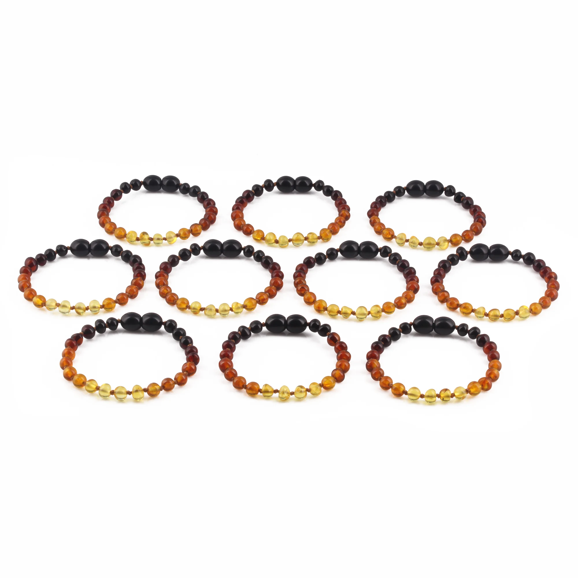 BALTIC AMBER BABY TEETHING BRACELETS LOT OF 10pcs - BAROQUE. XB54R2