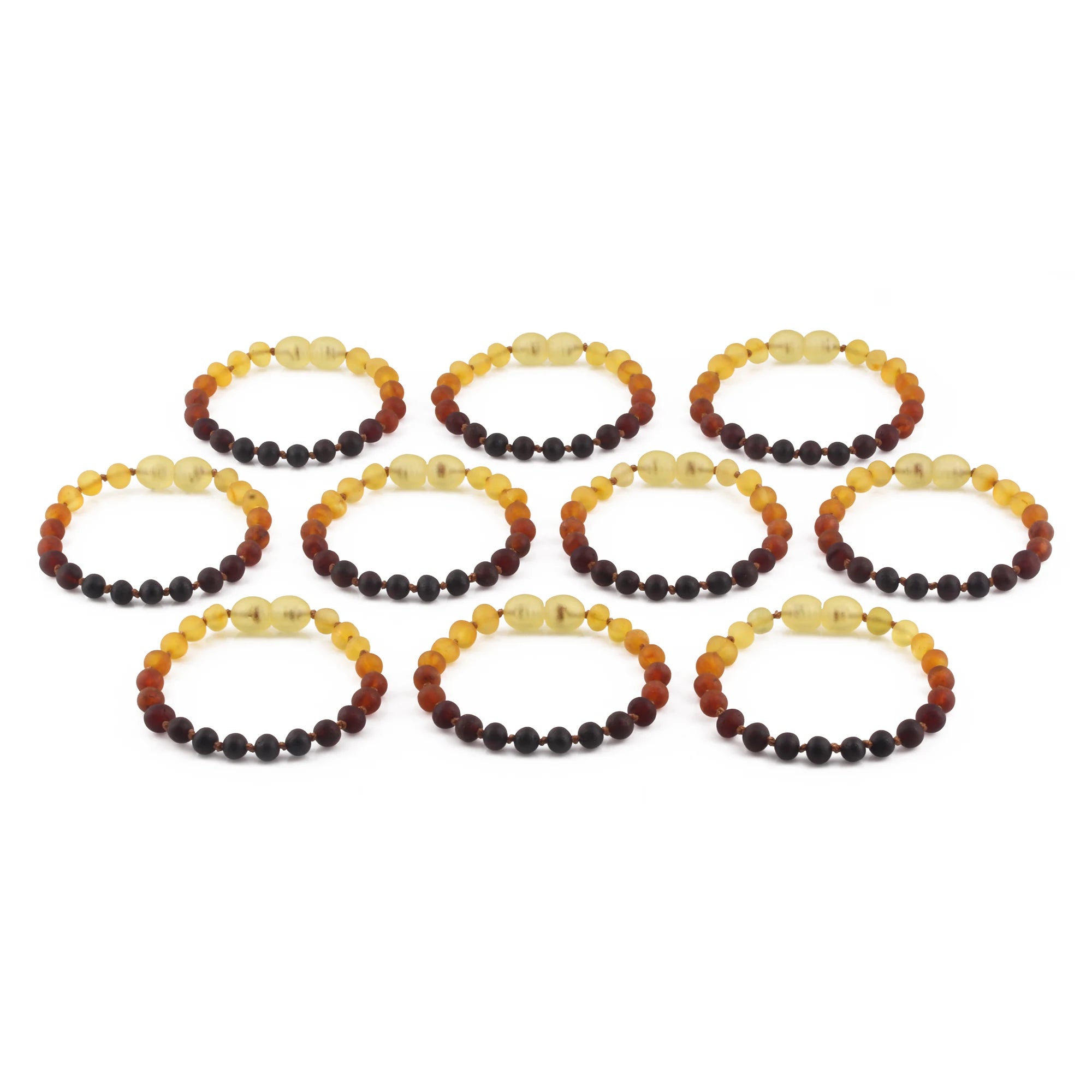 BALTIC AMBER BABY TEETHING BRACELETS LOT OF 10pcs - BAROQUE. XB54R1M
