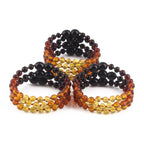 BALTIC AMBER BABY TEETHING BRACELETS LOT OF 10pcs - BAROQUE. XB54R2