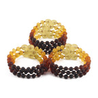 BALTIC AMBER BABY TEETHING BRACELETS LOT OF 10pcs - BAROQUE. XB54R1M