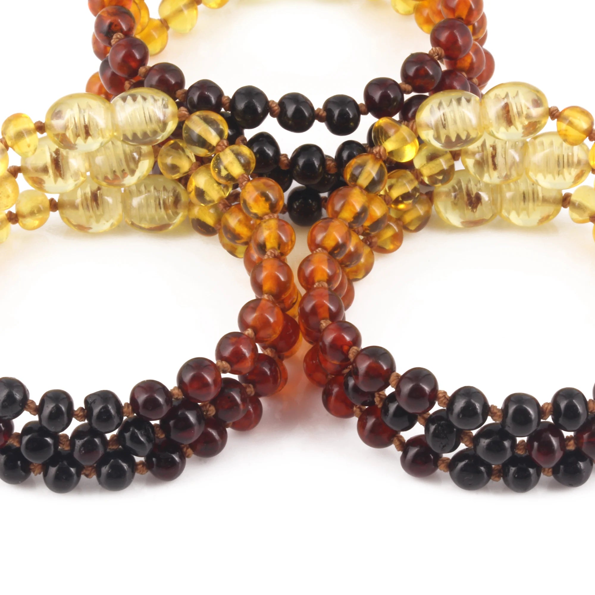 BALTIC AMBER BABY TEETHING BRACELETS LOT OF 10pcs - BAROQUE. XB54R1