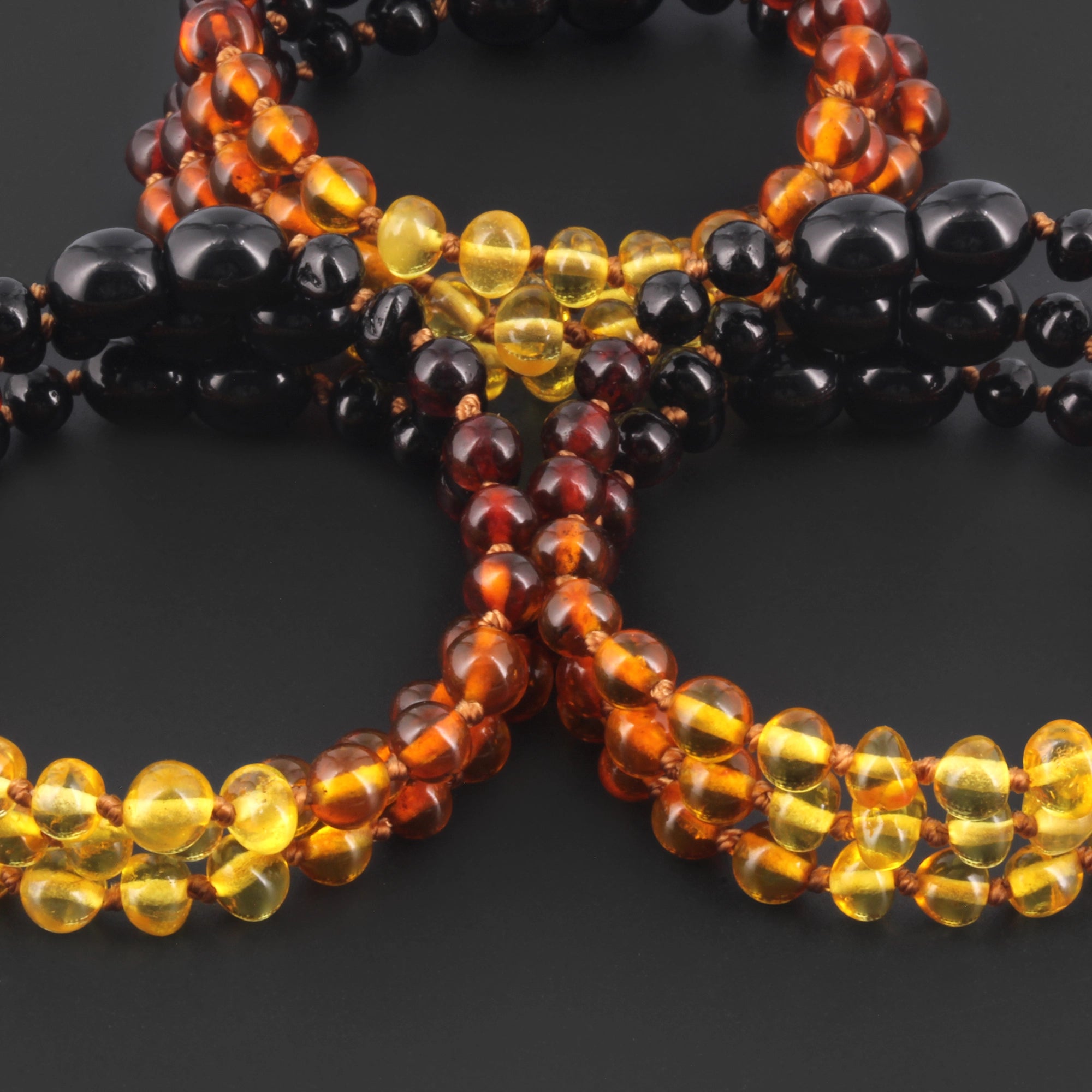 BALTIC AMBER BABY TEETHING BRACELETS LOT OF 10pcs - BAROQUE. XB54R2
