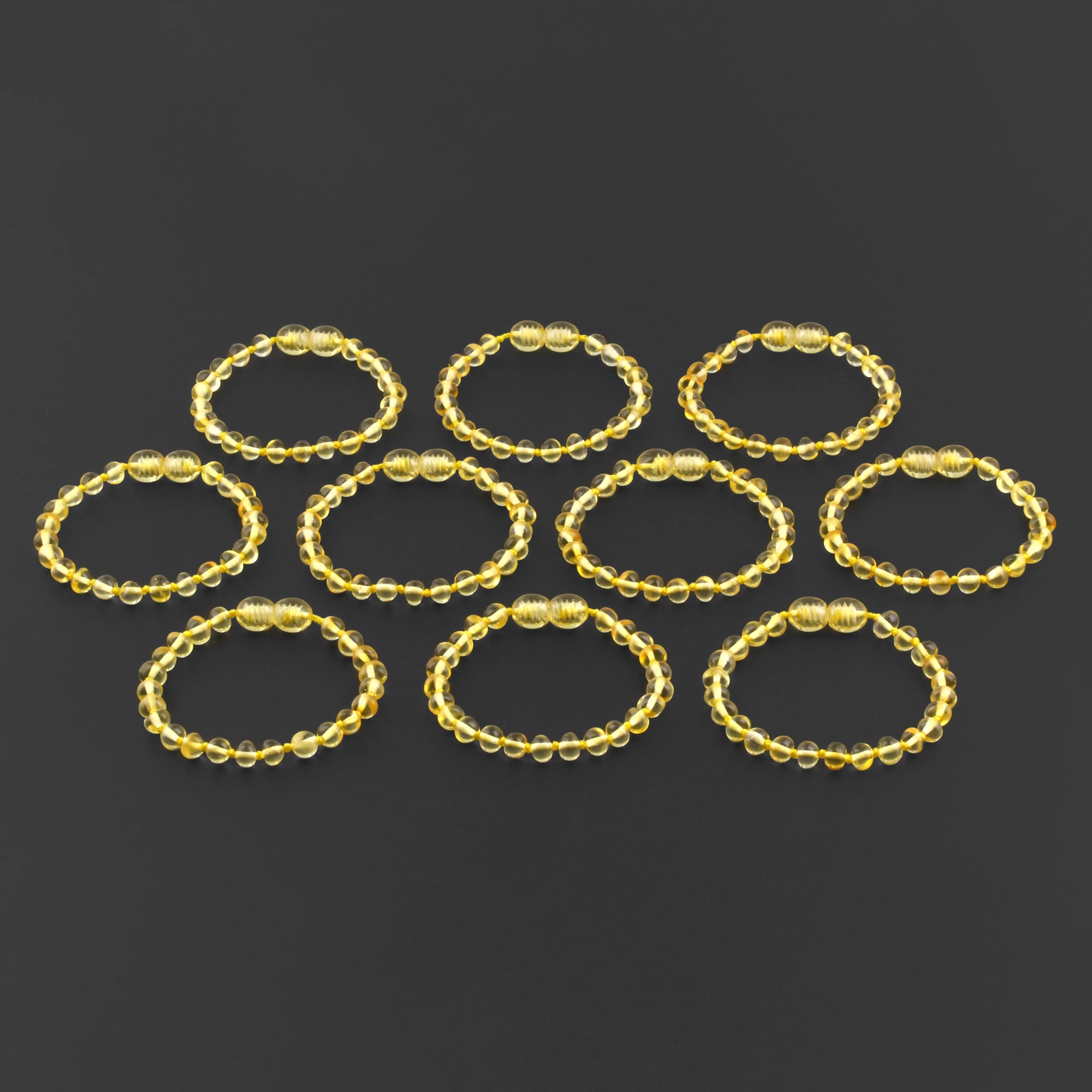 BALTIC AMBER BABY TEETHING BRACELETS LOT OF 10pcs - BAROQUE. XB54Y
