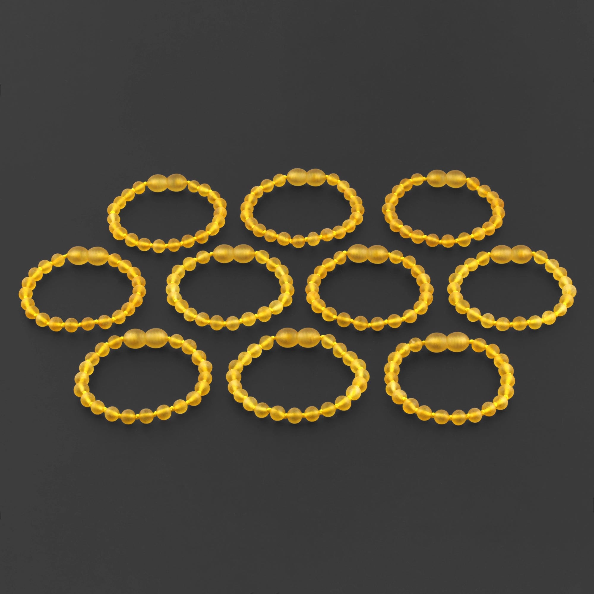 BALTIC AMBER BABY TEETHING BRACELETS LOT OF 10pcs - BAROQUE. XB54YM