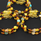 Baltic Amber & Blue Jasper Baby Teething Bracelet Baroque Multicolor Glossy Finish - Wholesale Lot of 10pcs - 14cm / 5.5in - LE474