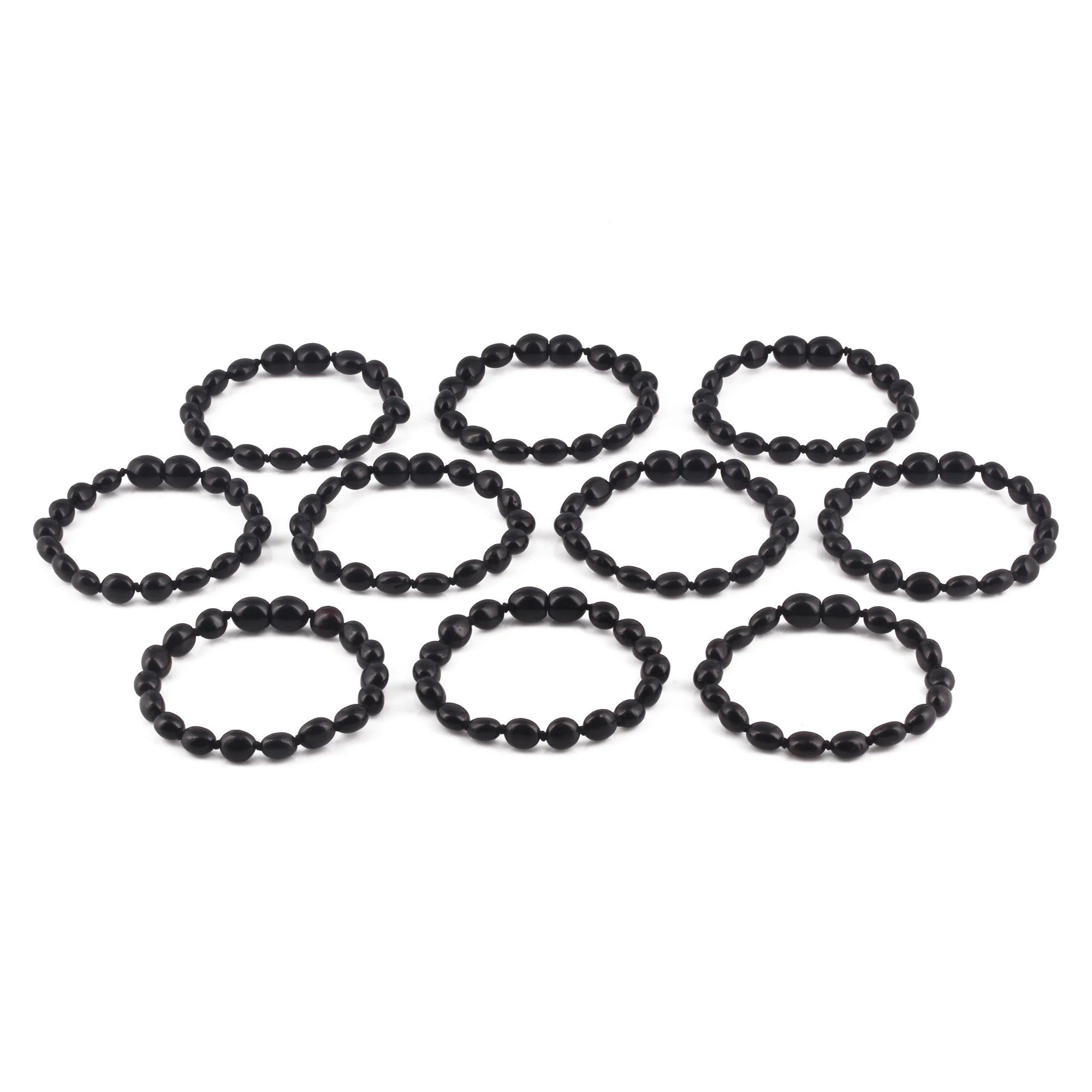 BALTIC AMBER BABY TEETHING BRACELETS LOT OF 10pcs -  OLIVE. XO54B