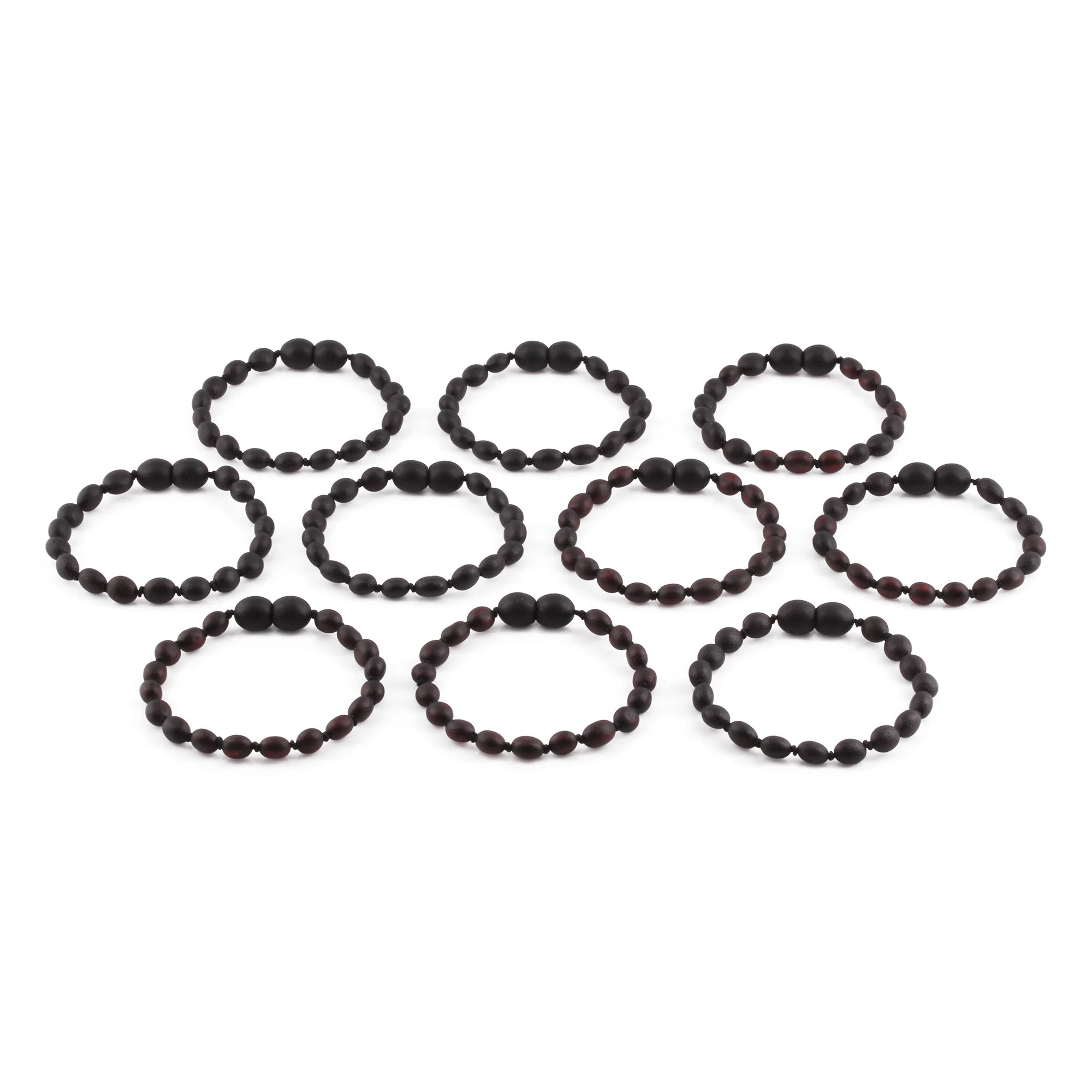 BALTIC AMBER BABY TEETHING BRACELETS LOT OF 10pcs - OLIVE. XO54BM