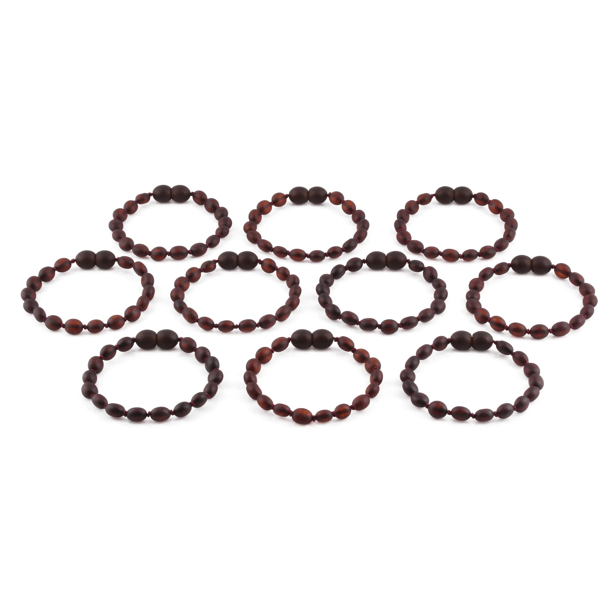 BALTIC AMBER BABY TEETHING BRACELETS LOT OF 10pcs - OLIVE. XO54DCM