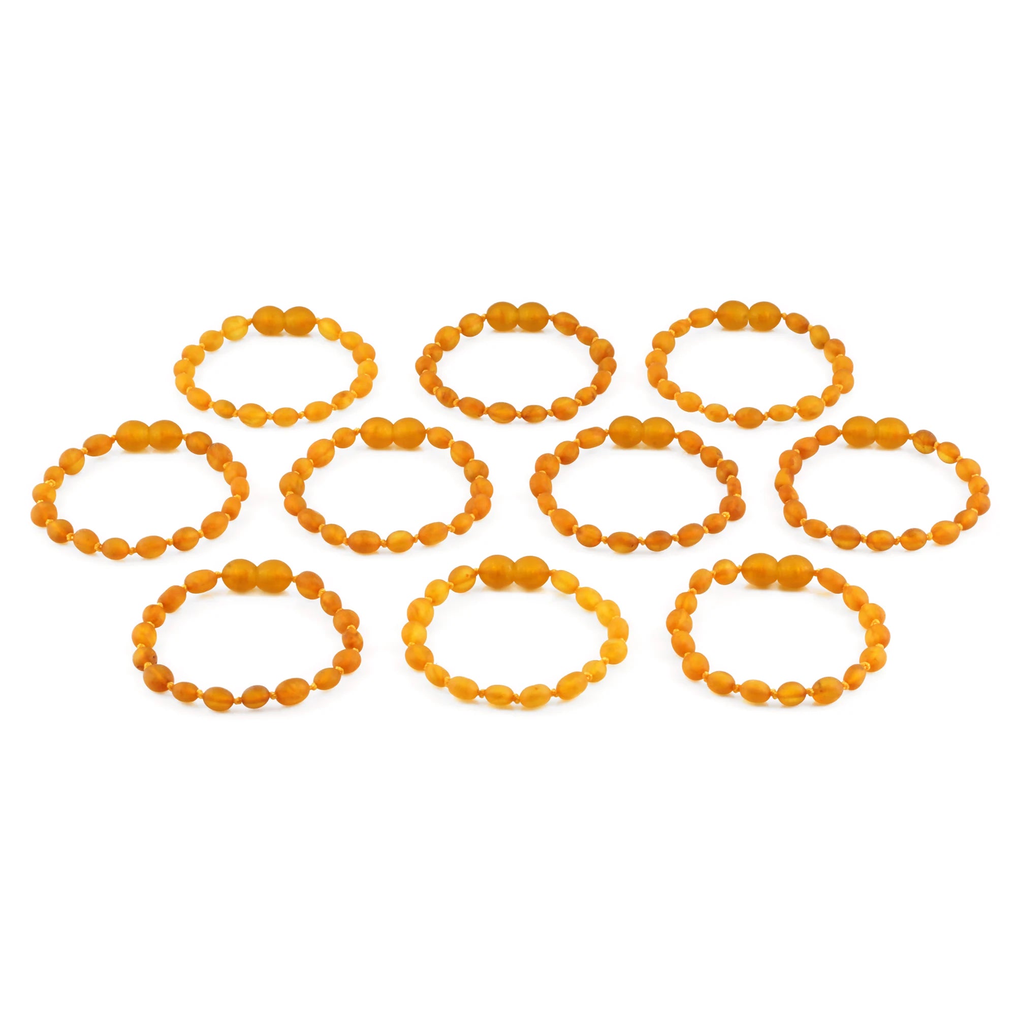 BALTIC AMBER BABY TEETHING BRACELETS LOT OF 10pcs - OLIVE. XO54LCM