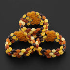 BALTIC AMBER BABY TEETHING BRACELETS LOT OF 10pcs - OLIVE. XO54MM