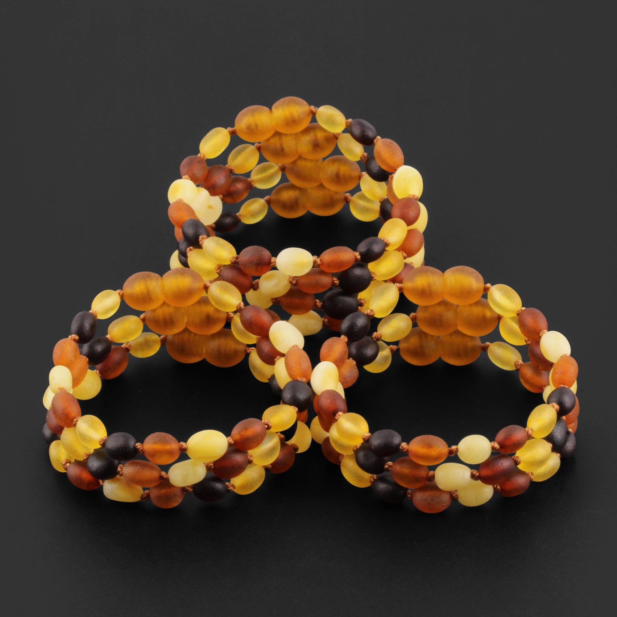 BALTIC AMBER BABY TEETHING BRACELETS LOT OF 10pcs - OLIVE. XO54MM