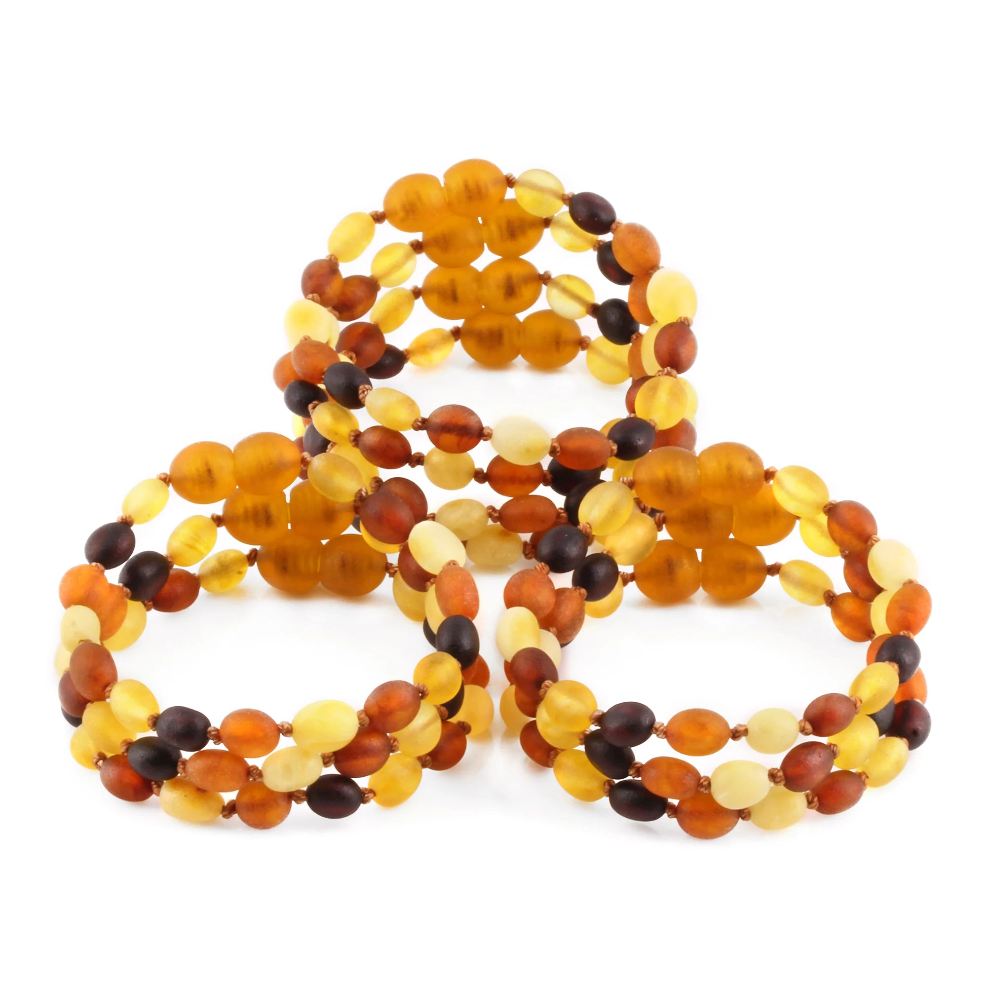 BALTIC AMBER BABY TEETHING BRACELETS LOT OF 10pcs - OLIVE. XO54MM