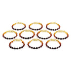 Baltic Amber Baby Teething Bracelet Olive Rainbow Glossy Finish - Wholesale Lot of 10pcs - 14cm / 5.5in - XO54R1