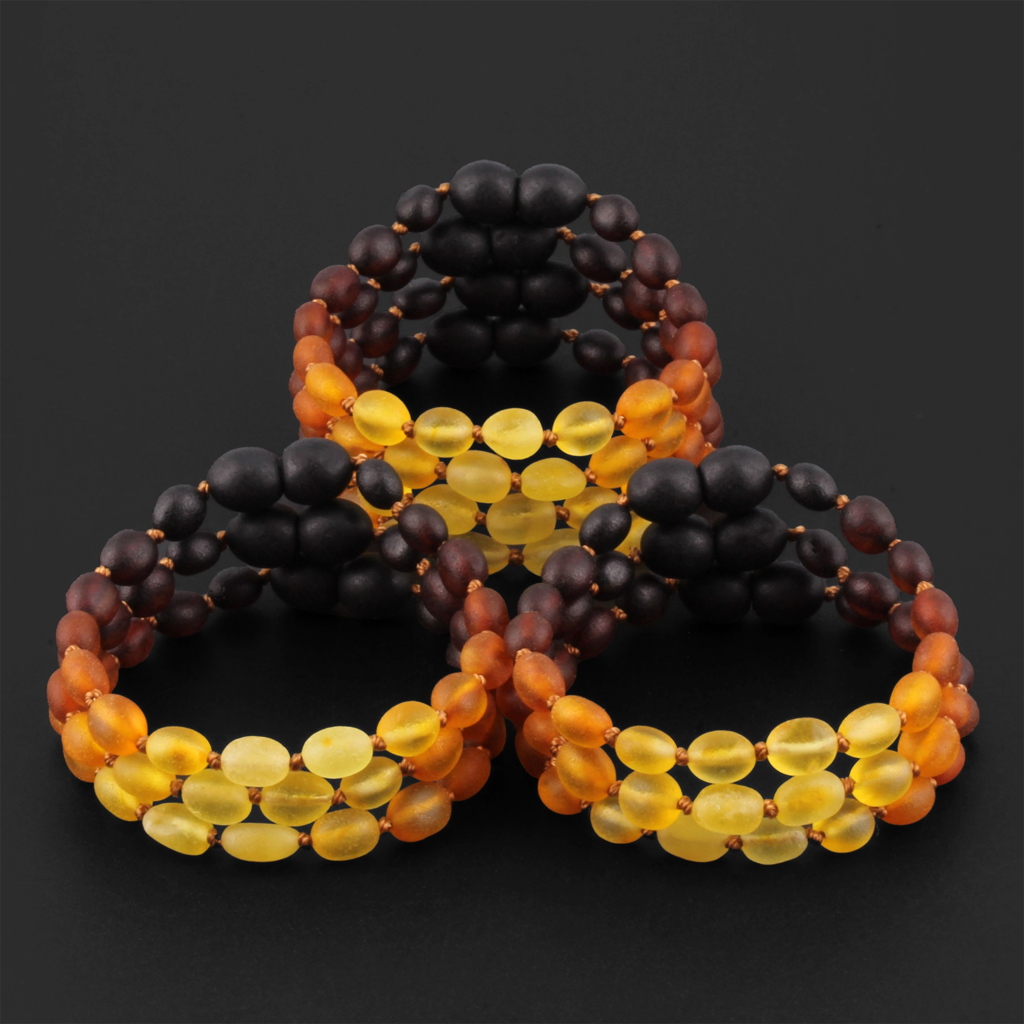 BALTIC AMBER BABY TEETHING BRACELETS LOT OF 10pcs - OLIVE. XO54R2M