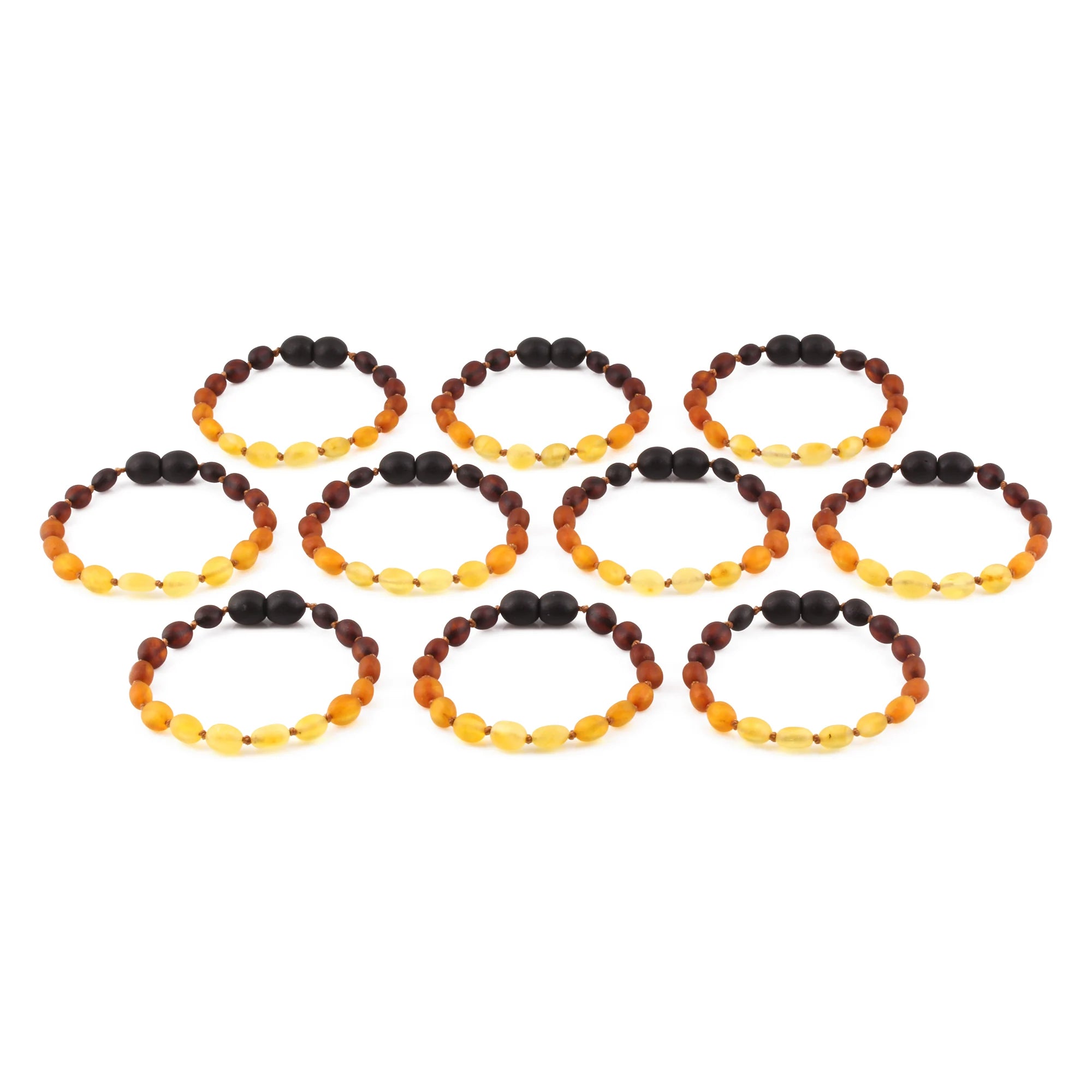 BALTIC AMBER BABY TEETHING BRACELETS LOT OF 10pcs - OLIVE. XO54R2M