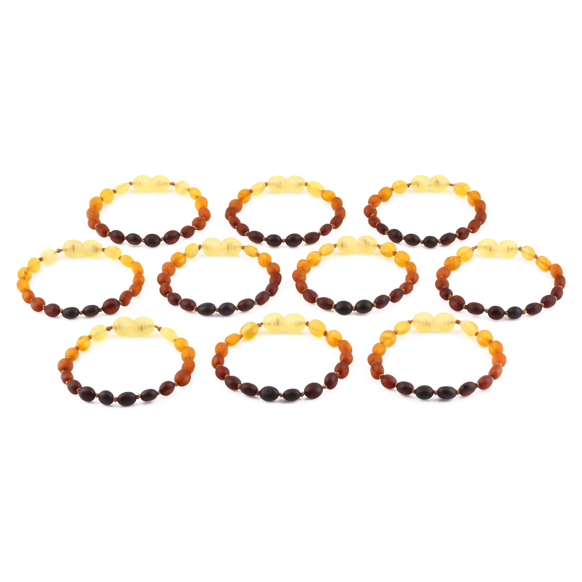 BALTIC AMBER BABY TEETHING BRACELETS LOT OF 10pcs - OLIVE. XO54R1M