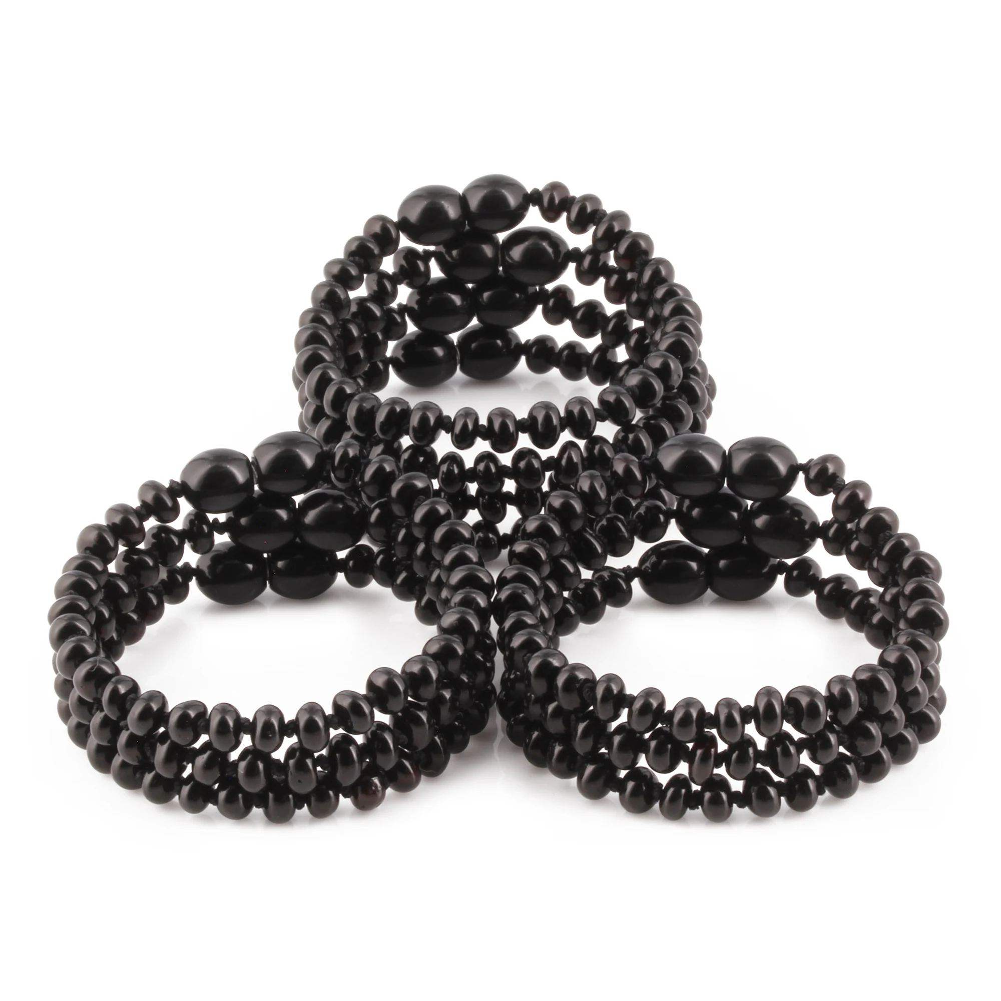 BALTIC AMBER BABY TEETHING BRACELETS LOT OF 10pcs - ROUNDEL. XR53B