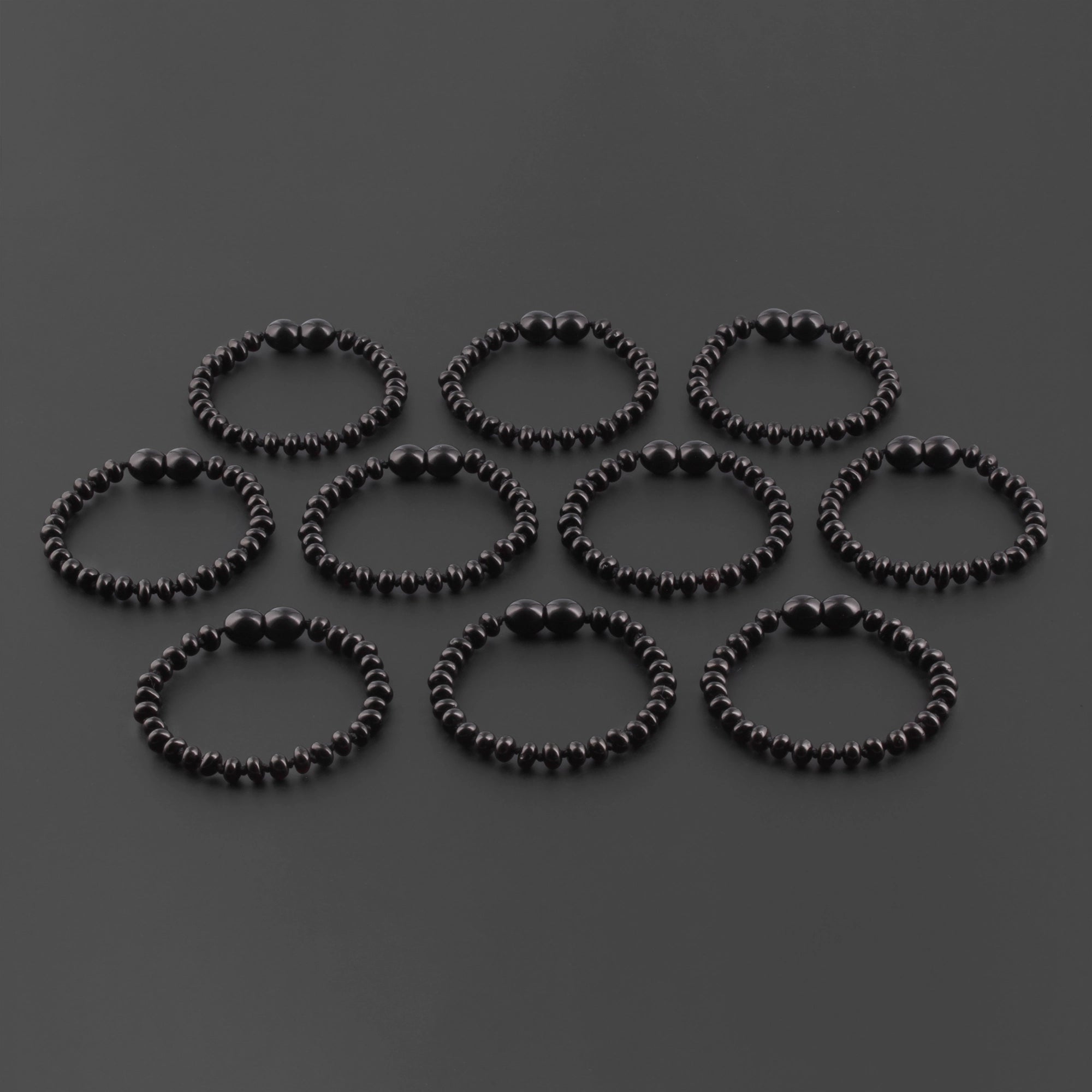 BALTIC AMBER BABY TEETHING BRACELETS LOT OF 10pcs - ROUNDEL. XR53B