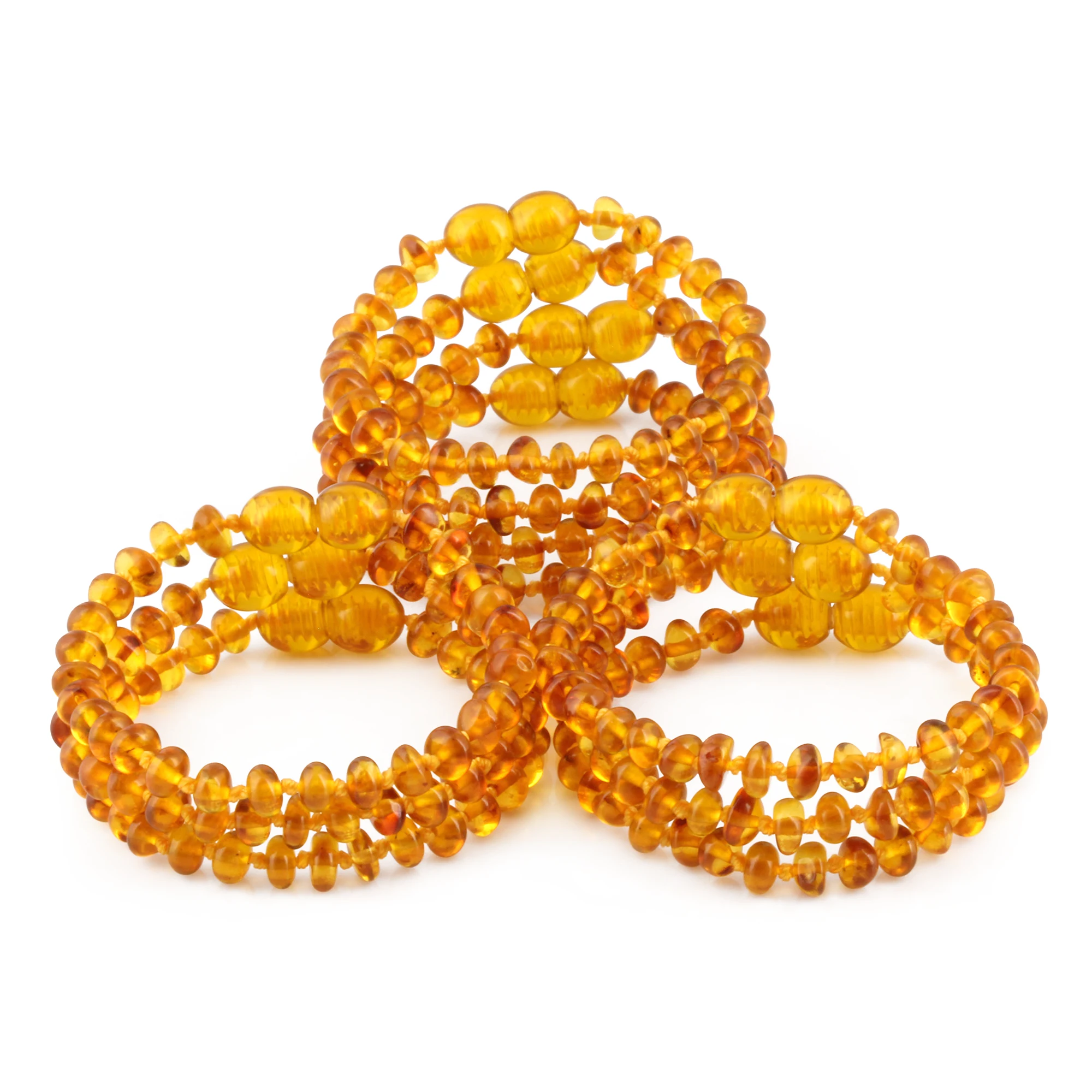 BALTIC AMBER BABY TEETHING BRACELETS LOT OF 10pcs - ROUNDEL. XR53LC