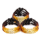 BALTIC AMBER BABY TEETHING BRACELETS LOT OF 10pcs - ROUNDEL. XR53R2