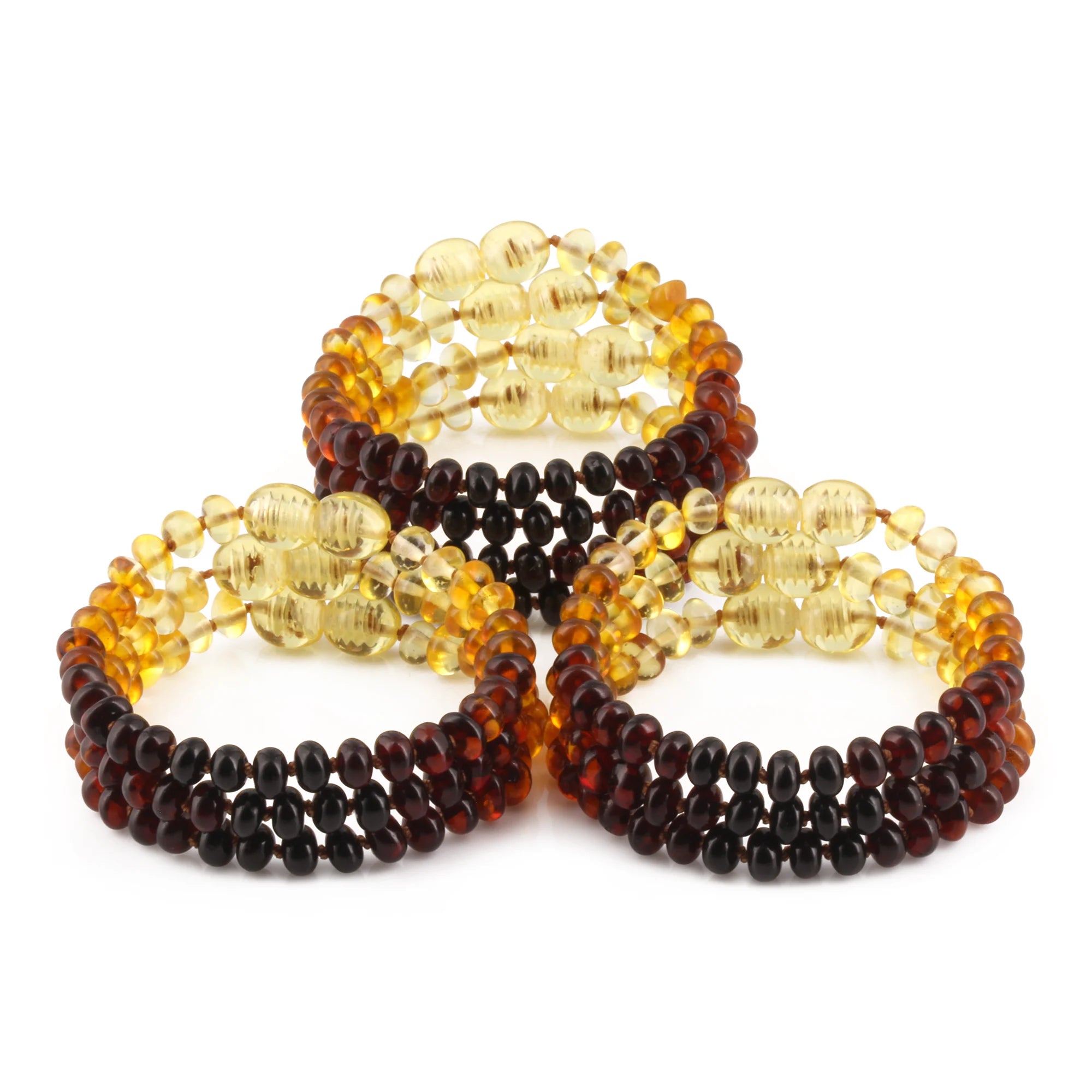 BALTIC AMBER BABY TEETHING BRACELETS LOT OF 10pcs - ROUNDEL. XR53R1