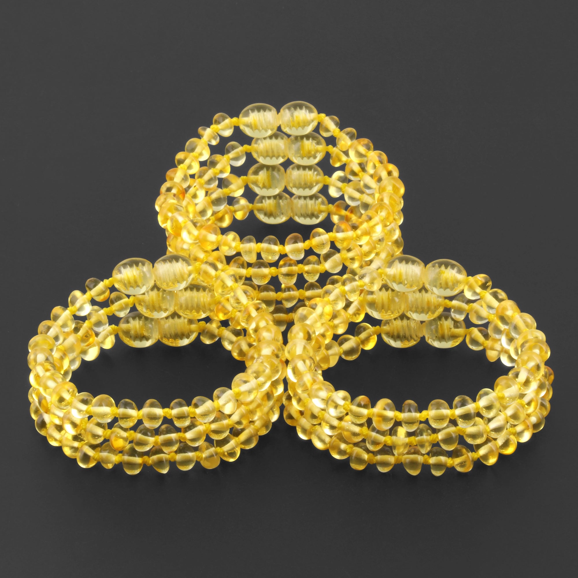 BALTIC AMBER BABY TEETHING BRACELETS LOT OF 10pcs - ROUNDEL. XR53Y