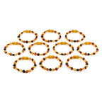 BALTIC AMBER BABY TEETHING BRACELETS LOT OF 10pcs - SIDE DRILL. XS64M