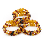 BALTIC AMBER BABY TEETHING BRACELETS LOT OF 10pcs - SIDE DRILL. XS64M